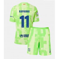 Echipament fotbal Barcelona Raphinha Belloli #11 Tricou Treilea 2024-25 pentru copii maneca scurta (+ Pantaloni scurti)